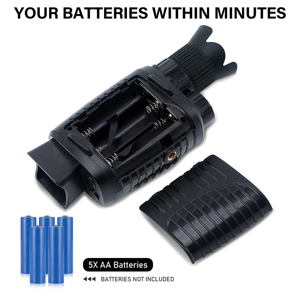 GTMEDIA N1 단안 야간 투시경 TFT LCD 화면, 내장 3W 850nm 일루미네이터, 어두운 100% 세부 사항을 선명하게 볼 수 있음