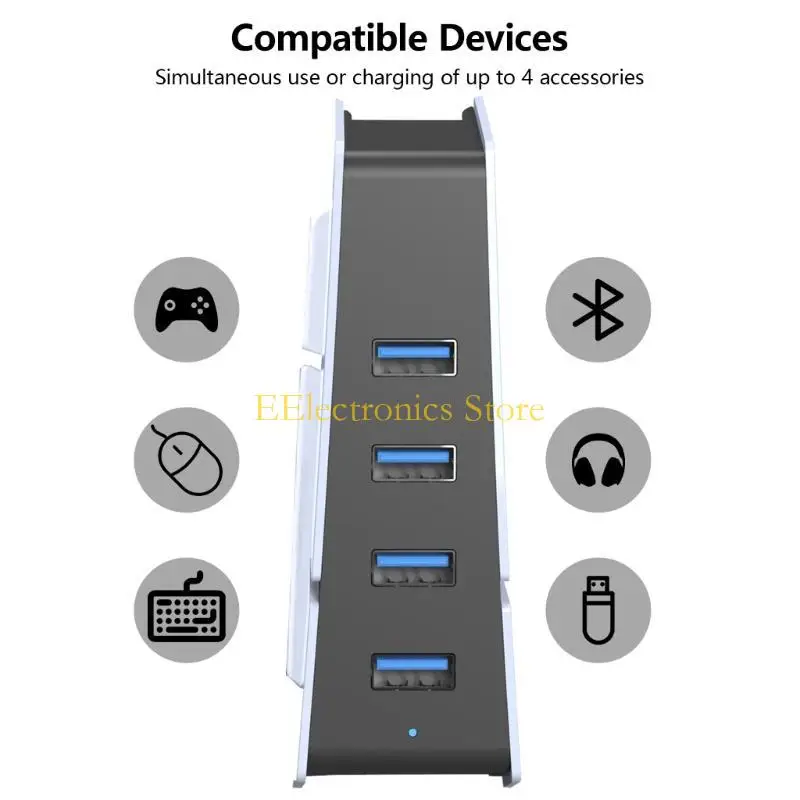 B03C 5 Port USB Extender USB Hub Game Accessory Splitters Charging Extender