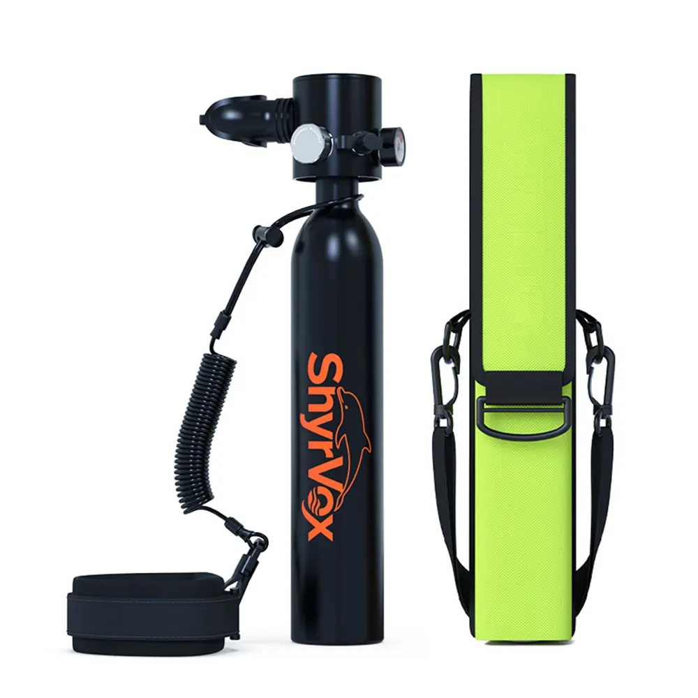 Portable 0.5L Lung Tank Scuba Diving Tank, 3000 PSI High Pressure Mini Air Cylinder, Short Time Underwater Dive Air Supply, Lightweight Portable Snorkeling Freediving Emergency Backup Breathing Diving Gear