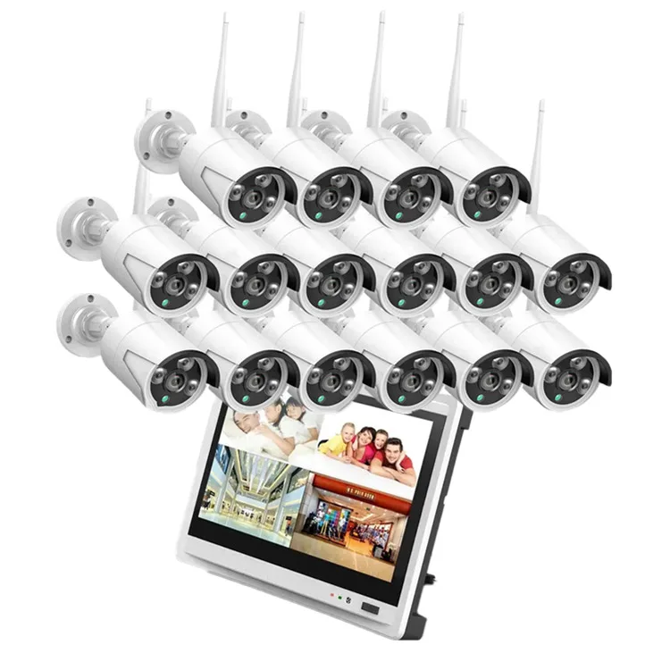 

Jianvision 16-Channel 3MP Wireless Camera System with 12-Inch Screen NVR Features Built-In Mic