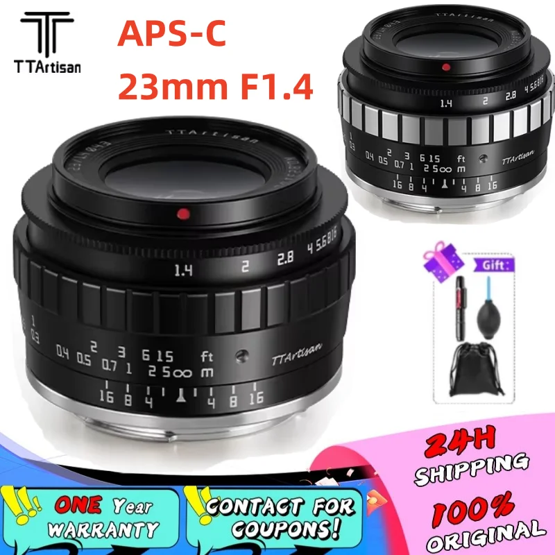 TTArtisan APS-C 23mm F1.4 MF Fast Documentary Lens for Fuji X-E2 Sony A6600 Canon M5 Nikon Z50 Olympus E-M5