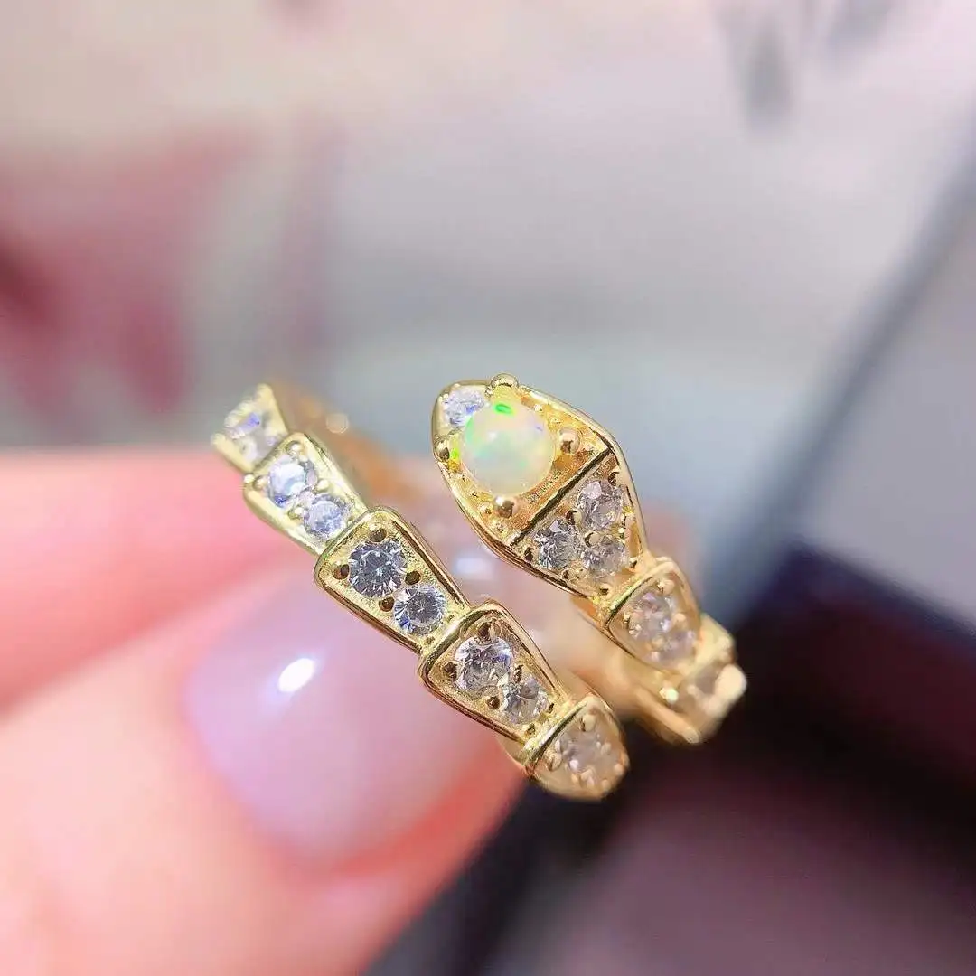 

Elegant Gift for Your Wife NeNew Coming Opal Ring Natural Real Opal 925 Sterling Silver Delicate Women Wedding ring Fine Jewelry