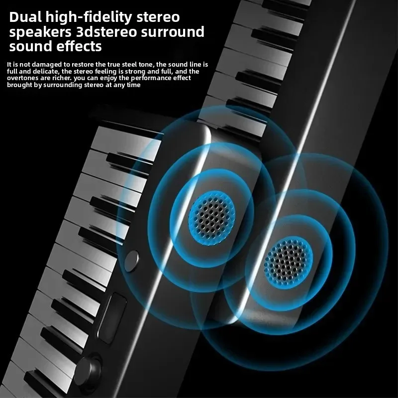 Foldable 88-Key Electronic Piano Portable Adult Beginner Practice Entry-level Instrument for Preschool Teachers