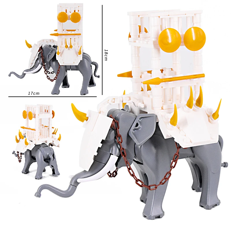 MOC Creative Medieval lotr Castle Knight Rome Spartacus Orc Elephant Chariot Siege Engine Model Building Blocks Bricks Toys gift