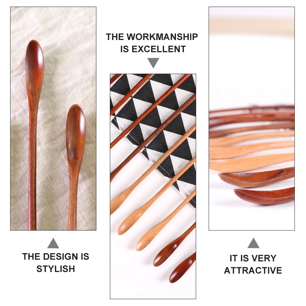 

2Pcs Wooden Honey Stirring Spoons Long Handle Easy Clean Honey Stirrer for Coffee Syrup Molasses Mixing Syrup Stirrer