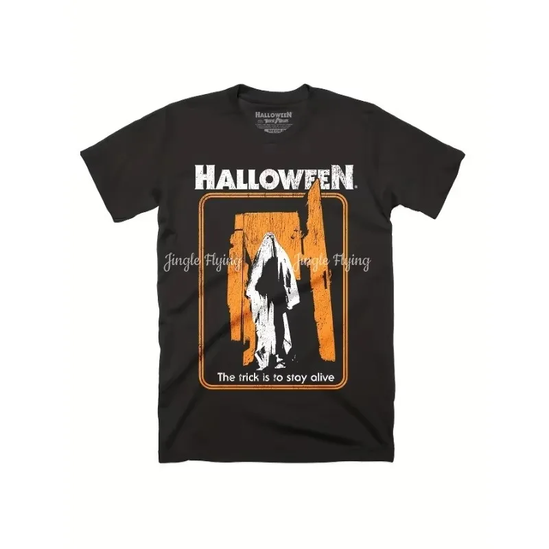 T-shirt Halloween The Trick Is To Stay Alive, grande taille, personnalisable, unisexe, surdimensionné, doux et respirant
