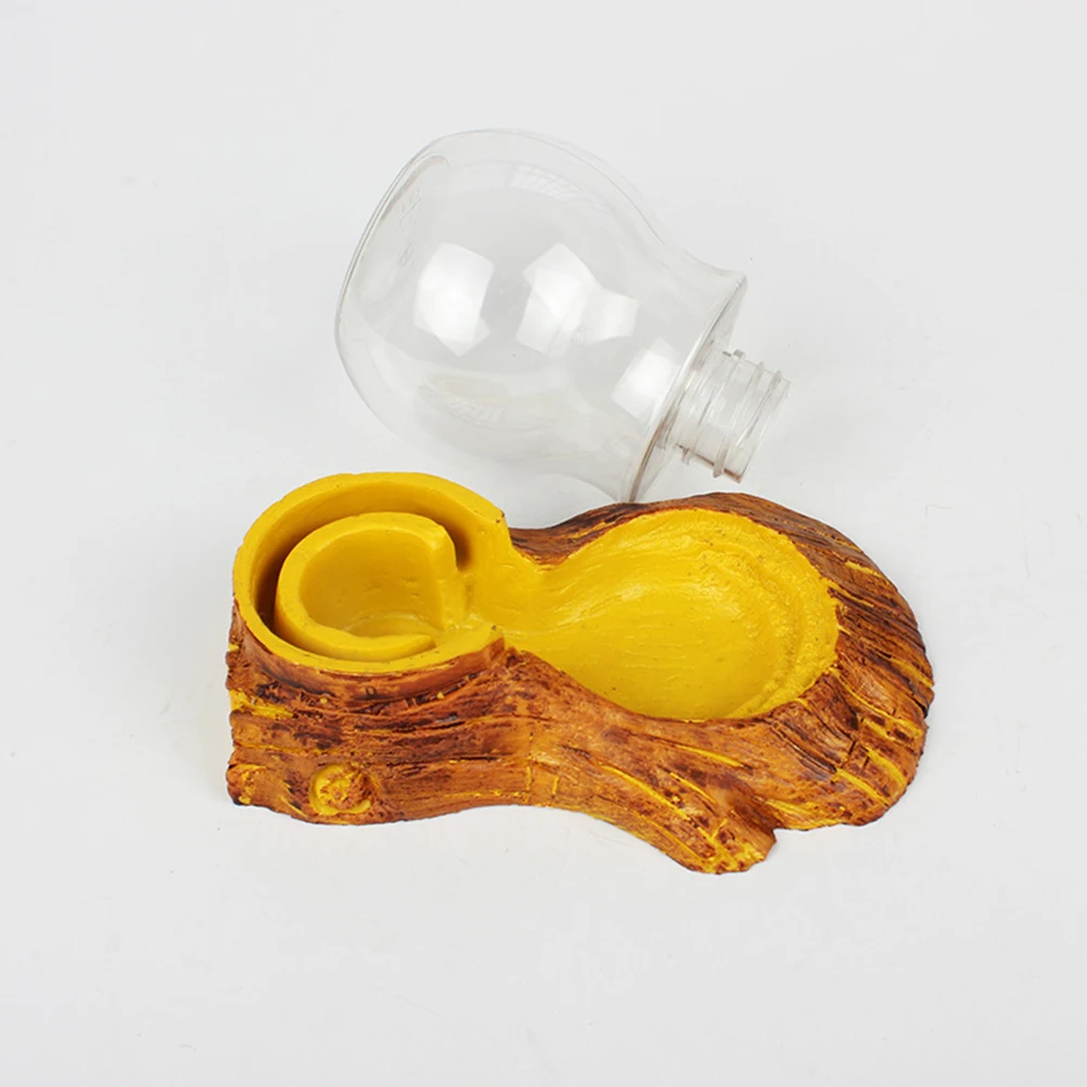 

Premium Reptile Water Feeder Resin Crafts Tasteless Smooth Surface Resistant Coating No Dirt Simple Cleaning Wood Shape Texture