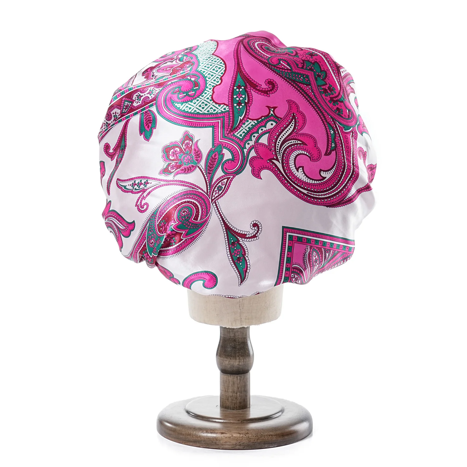 Wholesale Women Large Double Layer Satin Elastic Band Sleep Bonnet Ankara Head Wrap Cap Print Lady Head Cover Turban