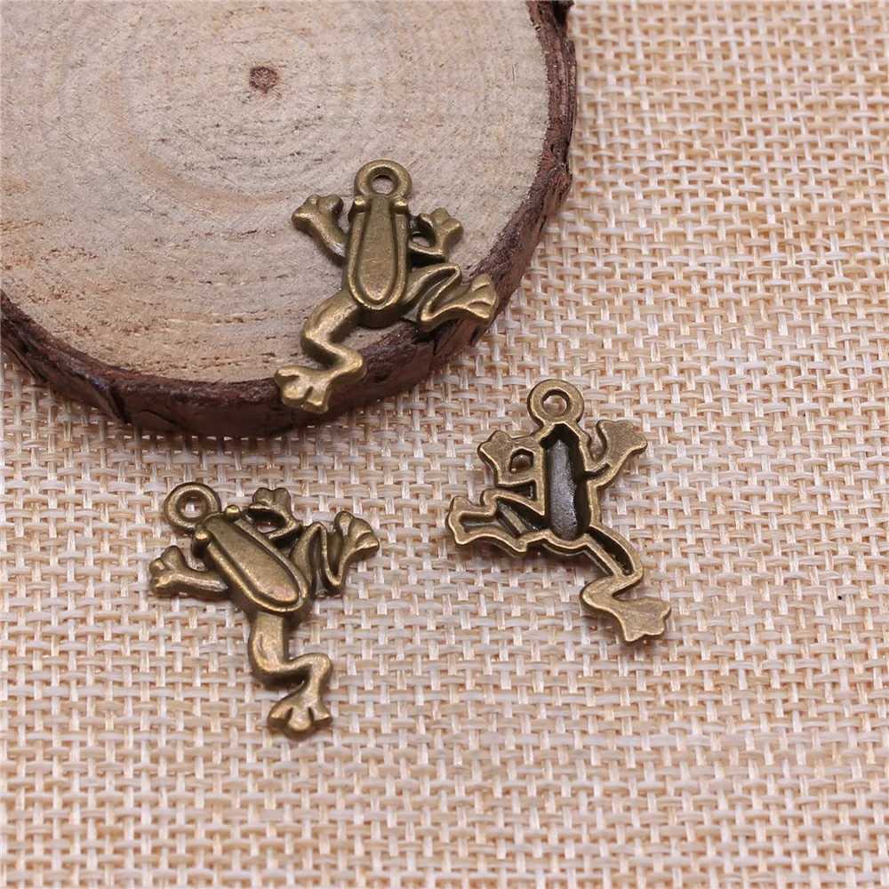 WYSIWYG 20pcs 23x17mm Pendant Frog Animal Frog Charm Pendants For Jewelry Making Antique Silver Color Tree Frog Pendants