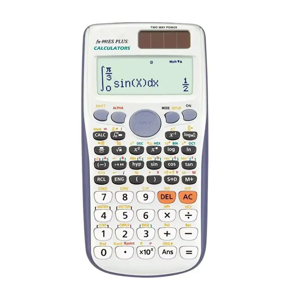 417 Functions Engineering Scientific Calculator ABS Standard Solar Function Calculator 2-Line School Office Supplies