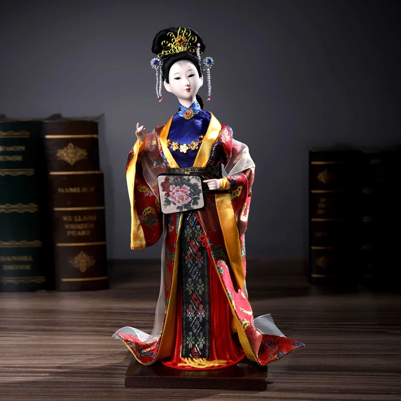 Traditional Chinese Dolls Girls Toy Ancient Collectible Beautiful Vintage Style With Accessories 30CM Ethnic Doll with DressZ822