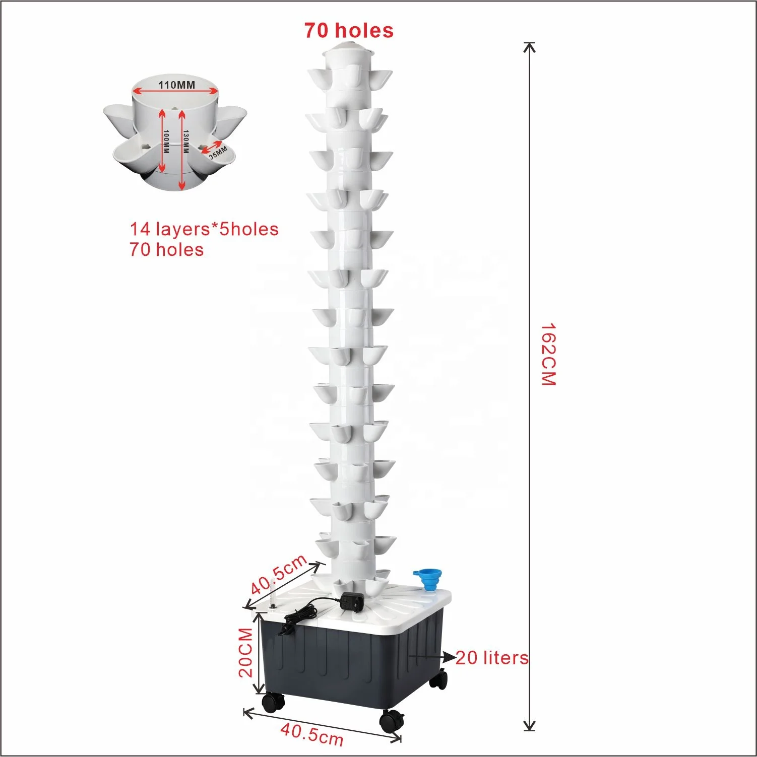 Original brand new70 holes hydroponic systems automation equipment home farm system greenhouse vertical hydroponic equipment for