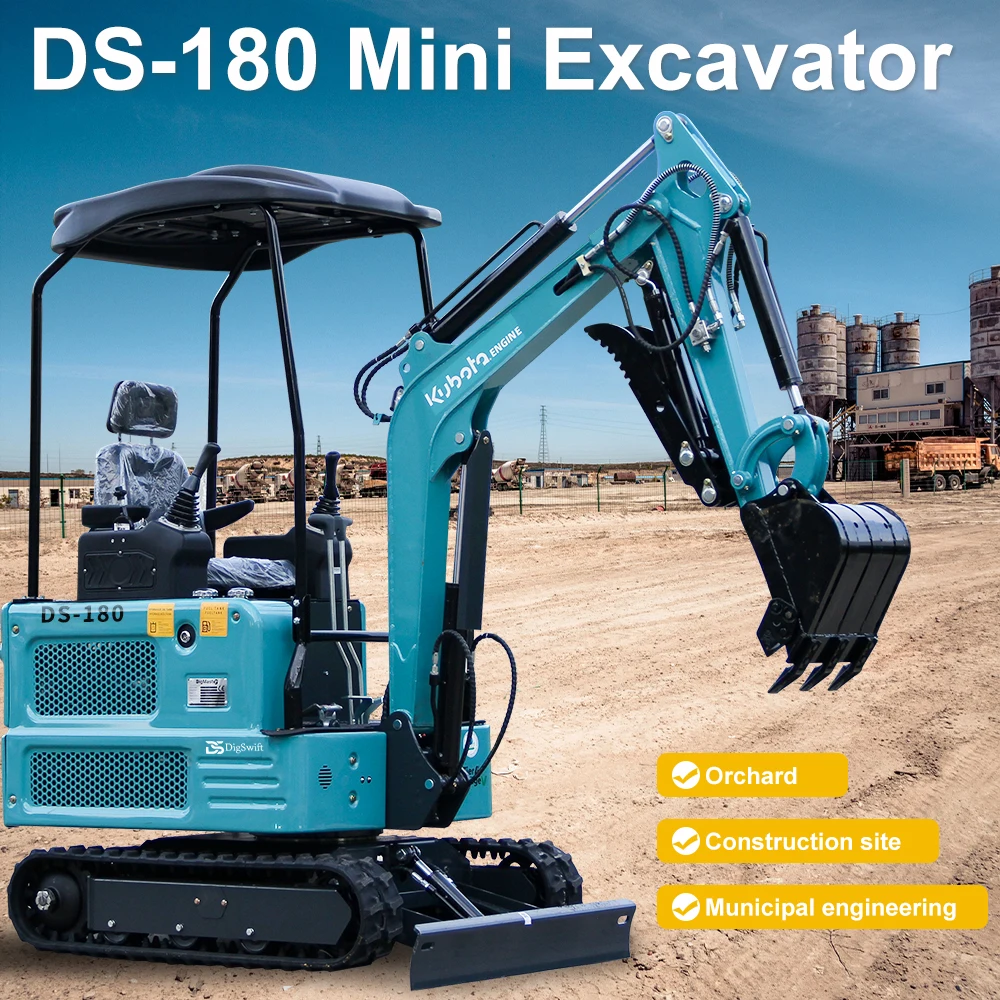 

Mini Excavator 1.8 Ton Kubota Engine, customize Integrated and Durable, Dig Up to 2 Meters Deep, EAP Suitable for Garden, Farm