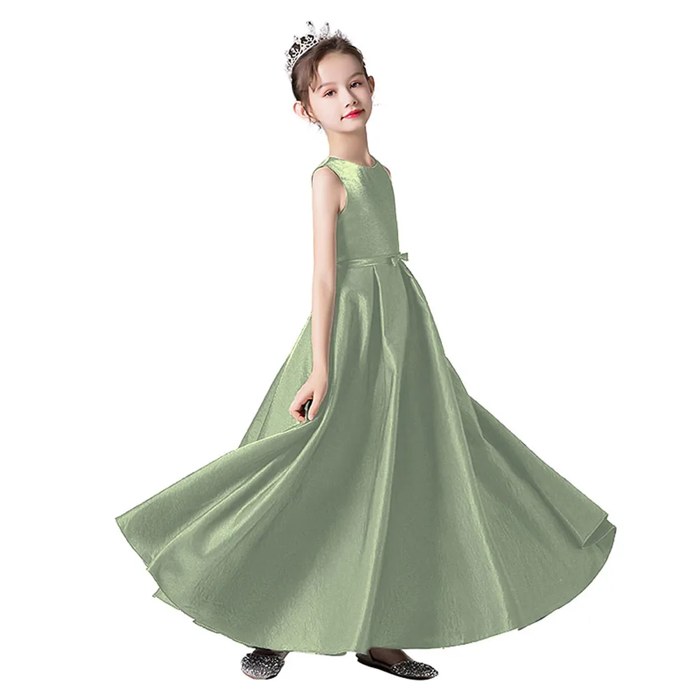 KYDYNQJ Sage Green Junior Bridesmaid Dresses Party Dress For Girl Formal Princess Gowns Elegant Concert Birthday