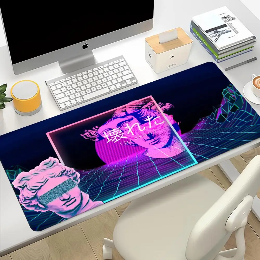 Vaporwave Art Mousepad Muismat Gamer Muismat Grootte voor kantoor Lange tafelmat