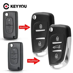 KEYYOU 1 SZTUK CE0523 CE0536 Flip Remote Car Key Case Dla Peugeot 306 407 807 Partner Dla Citroen C2 C4 C5 C6 C8 Berlingo Picasso