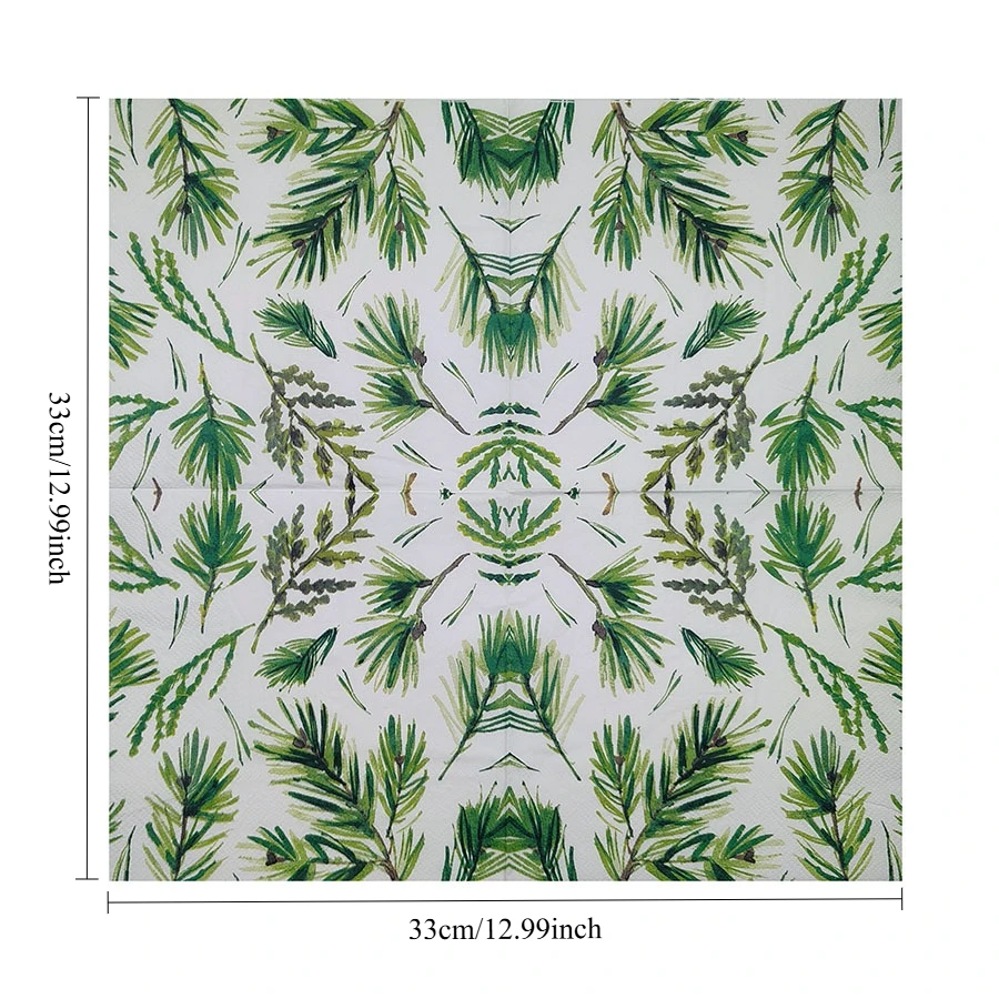 Tovaglioli geometrici con aghi di pino 33x33 cm a 2 strati - Decorazione naturale per bicchiere da vino, composizioni floreali e artigianato fai-da-te, 10/20 pezzi