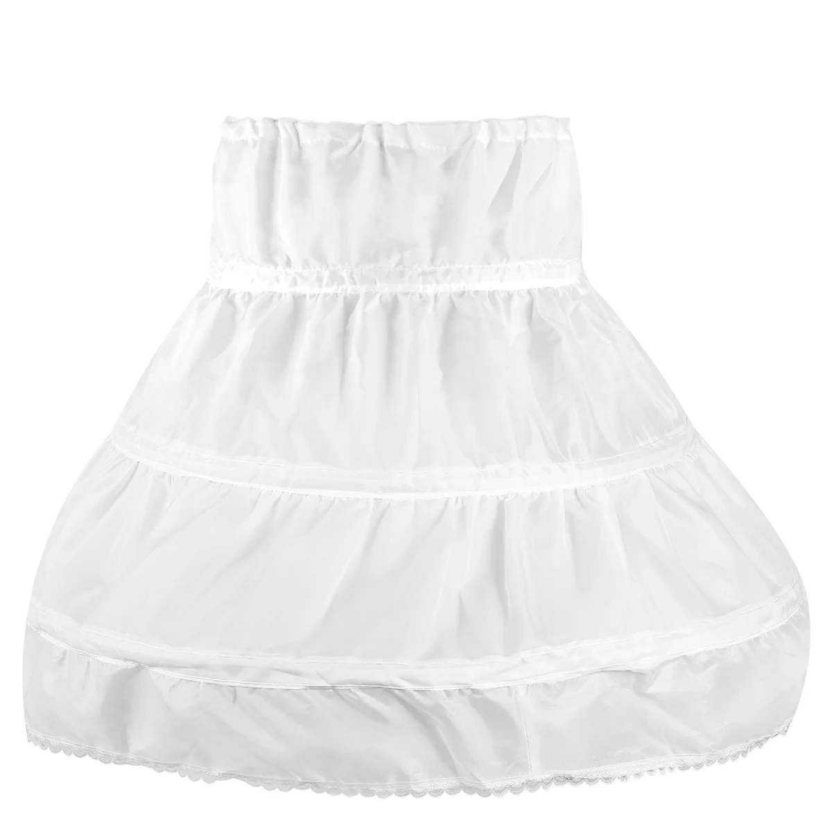 子供用の3つのフープが付いた白いスカート、フルクリノリンフープ、パーティー用、1個/47cm