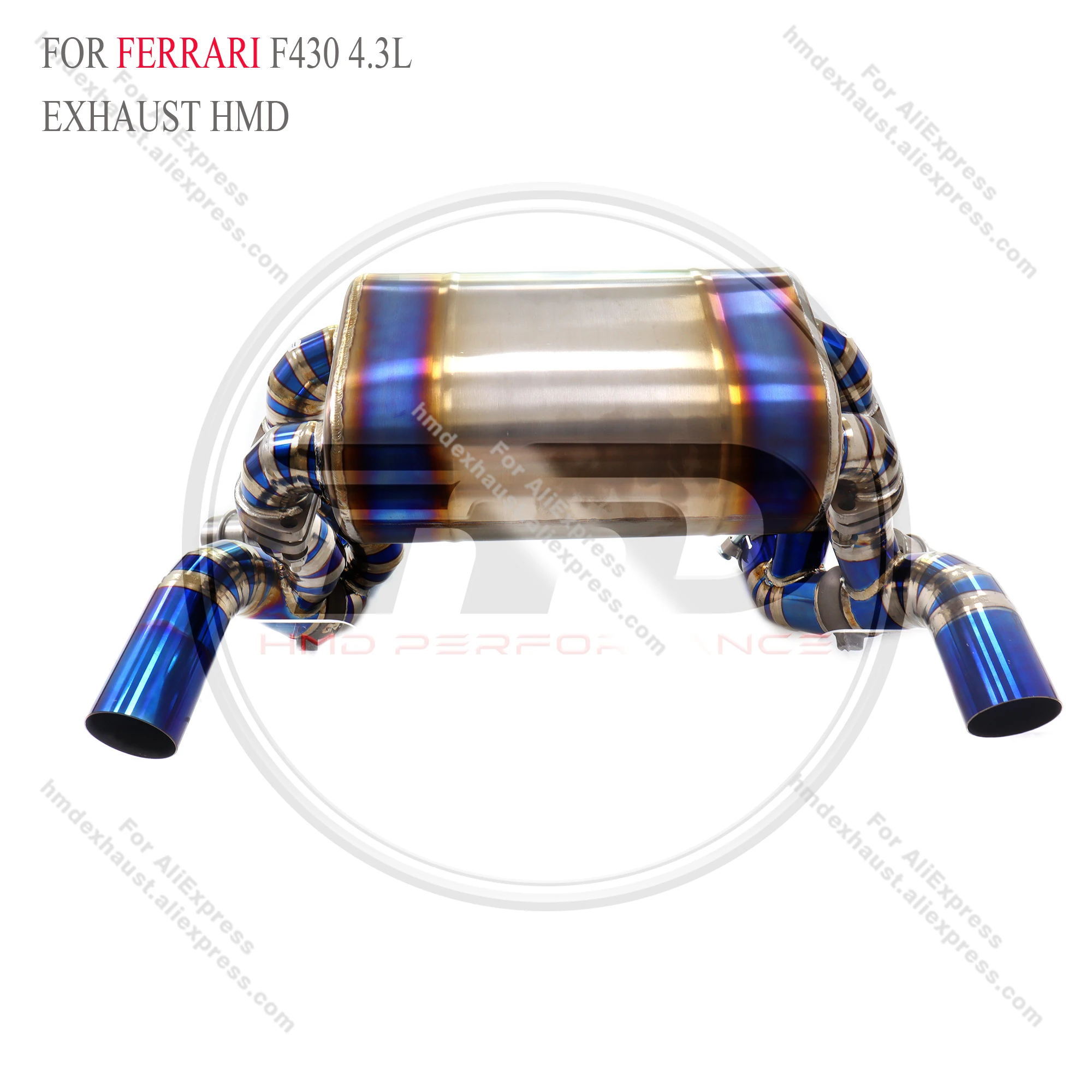 

Титановая система Catback для обновления Ferrari F430 4.3L SC с сетью клапана Выхлопная система HMD Сертификация качества