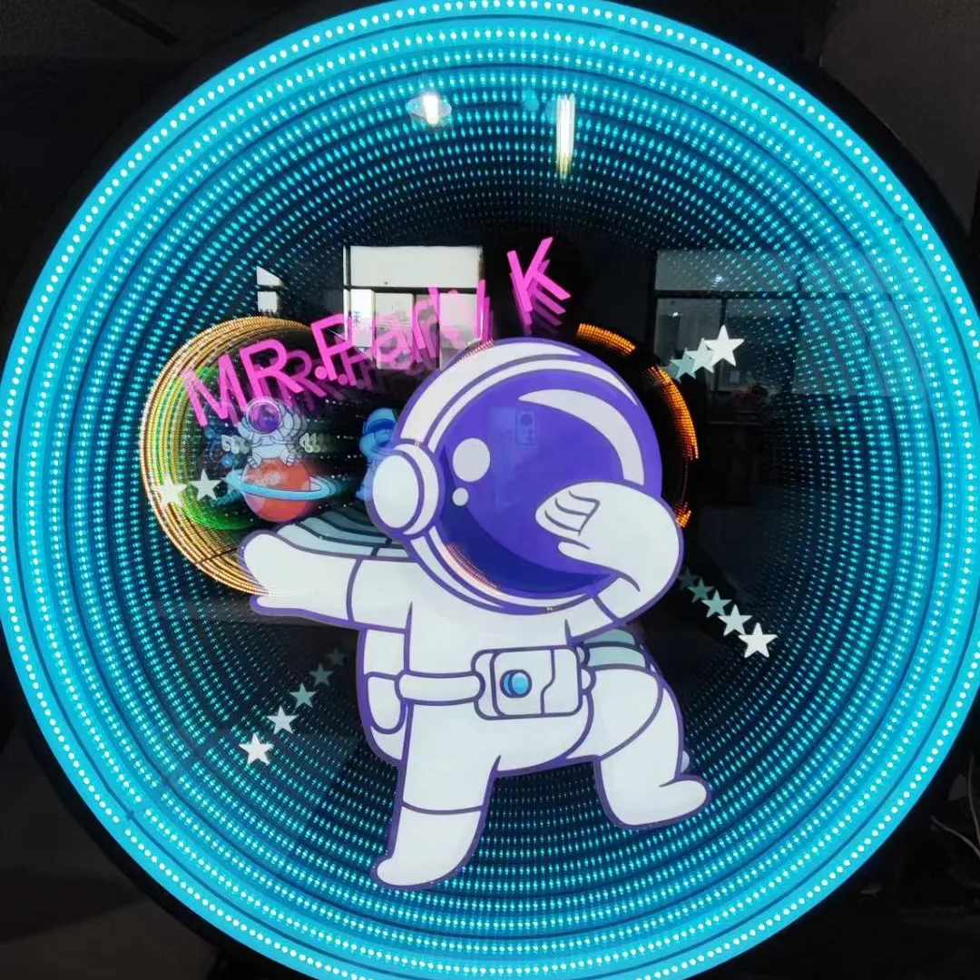 Specchio Infinity Specchio Abyss Scatola luminosa per specchio al neon 3D