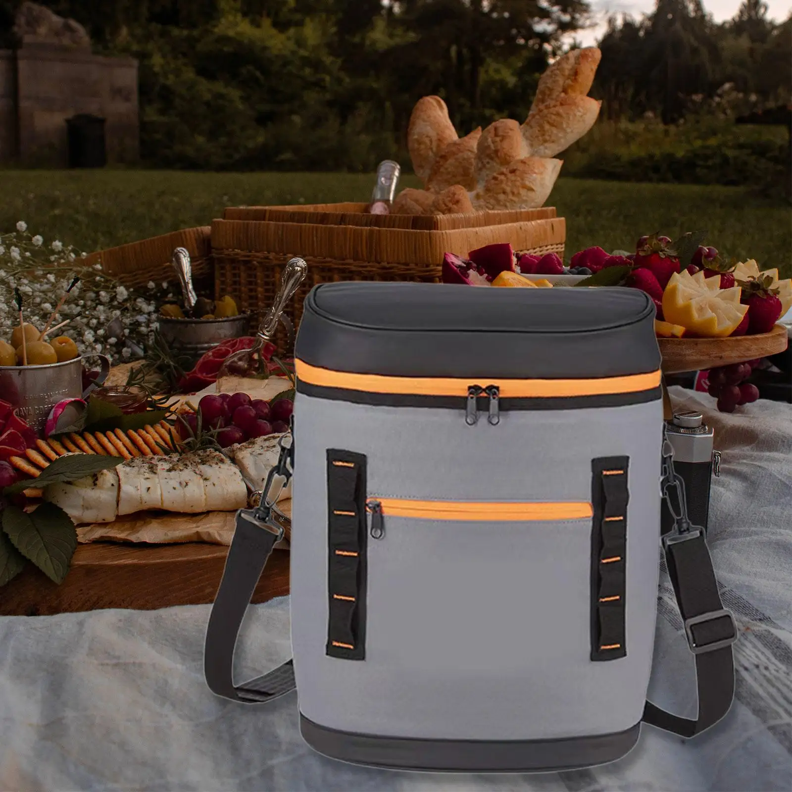 

Сумка-холодильник для пикника на открытом воздухе с застежкой-молнией, 20 л, для путешествий, кемпинга, пикников