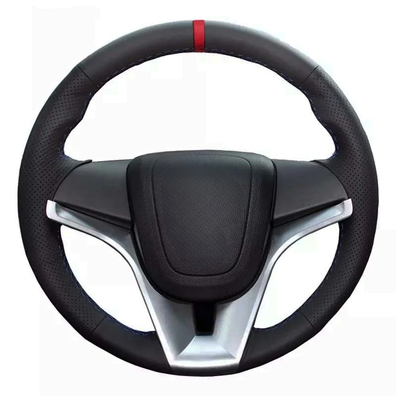 Car Steering Wheel Cover Soft Hand-Stitched Black Artificial Leather For Chevrolet Cruze Aveo Orlando Holden Cruze Ravon R4