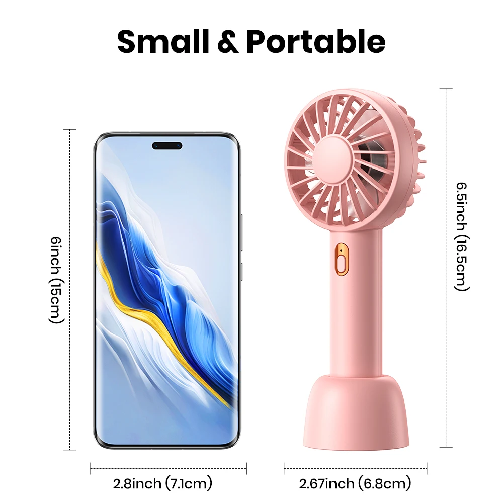 TOPK 1800mAh USB ชาร์จพัดลมพกพาขนาดเล็ก Ultra Quiet 3 ความเร็วการไหลของอากาศที่แข็งแกร่งมือถือพัดลมตั้งโต๊ะยาวนานสําหรับ Home