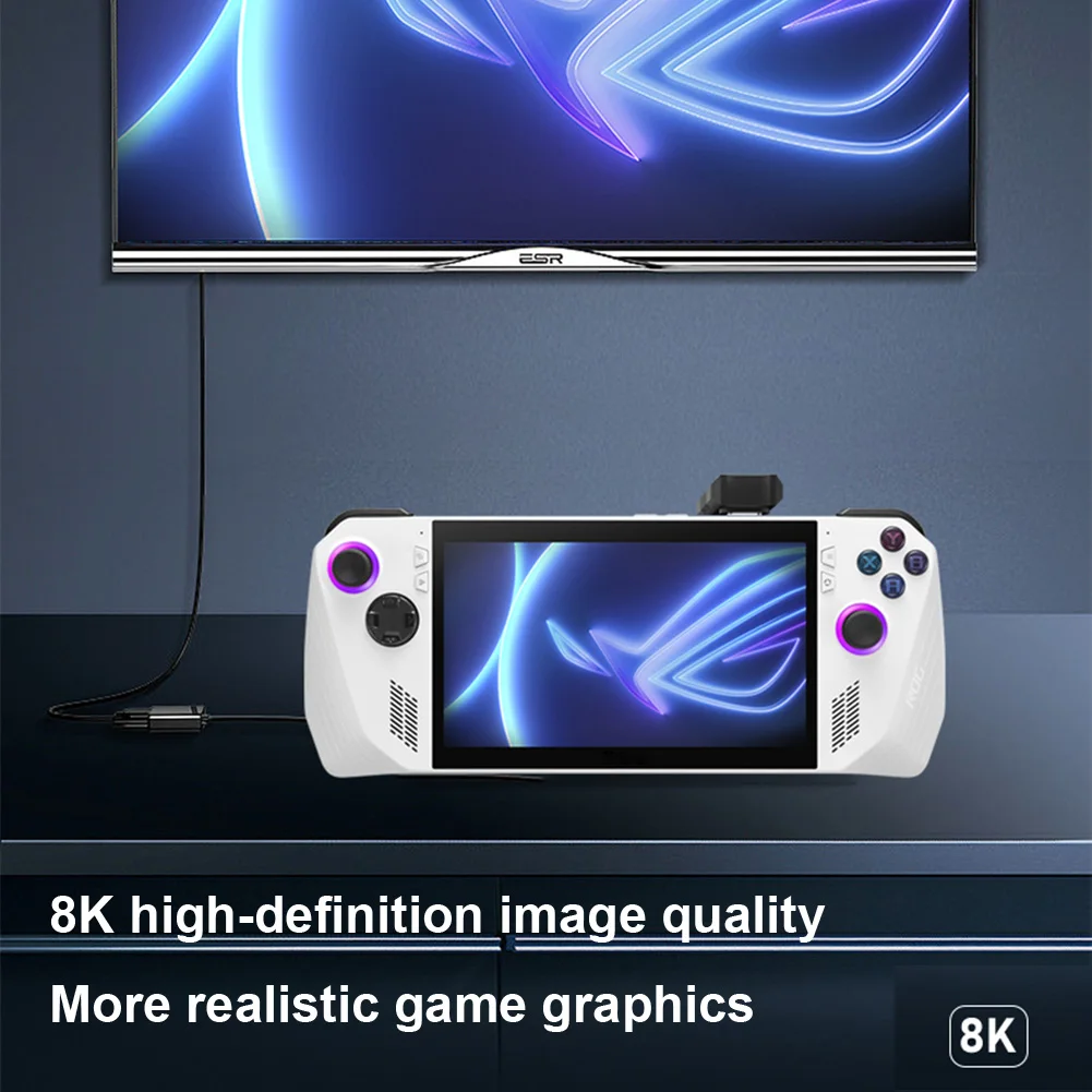 USB C オス-メスアダプター 8K@60Hz USB-C オス-USB-C メスアダプター PD140W 180度 U字型 ASUS Rog Ally ゲームコンソール用