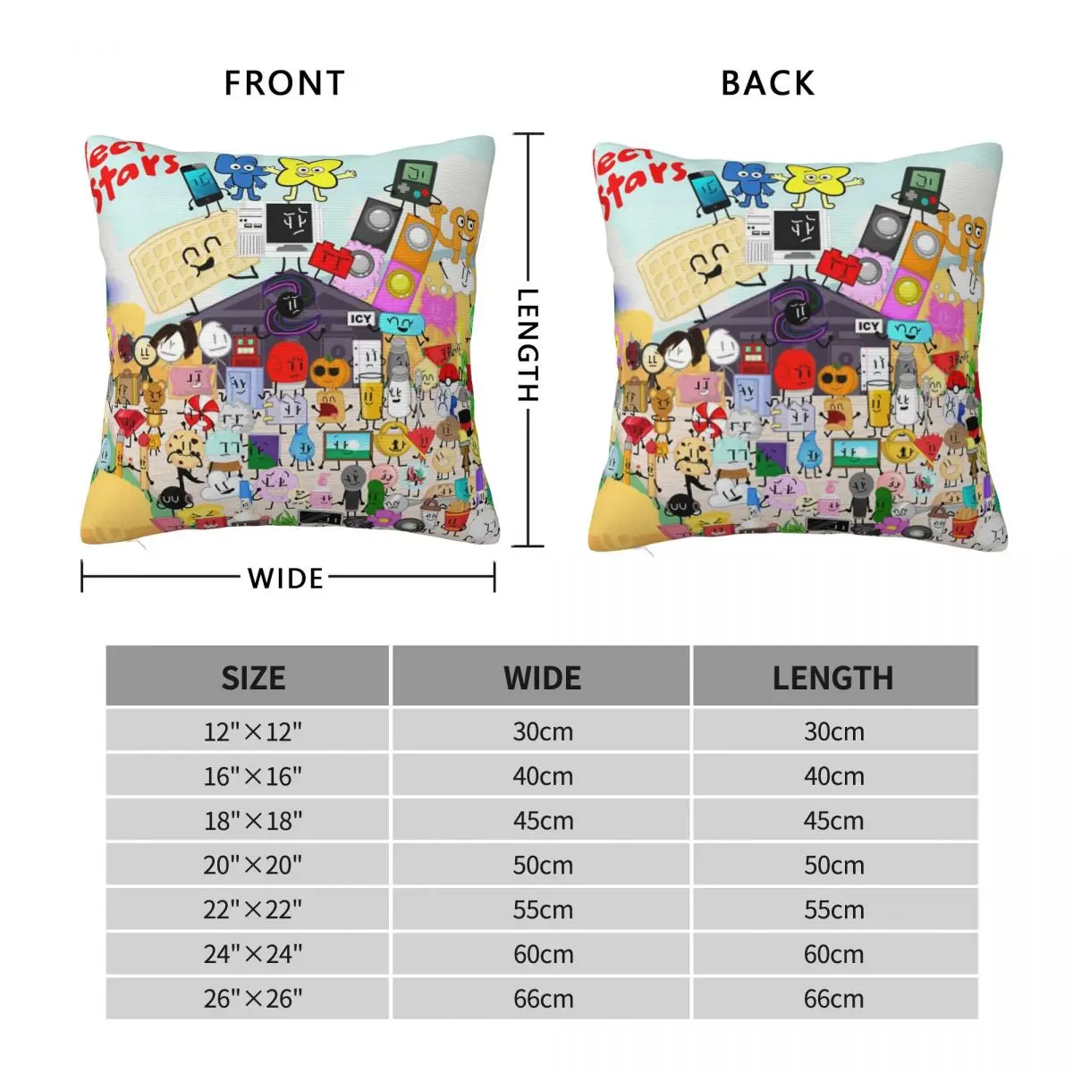 Object All-Stars Square Pillowcase Polyester Linen Velvet Pattern Zip Decor Pillow Case Bed Cushion Case