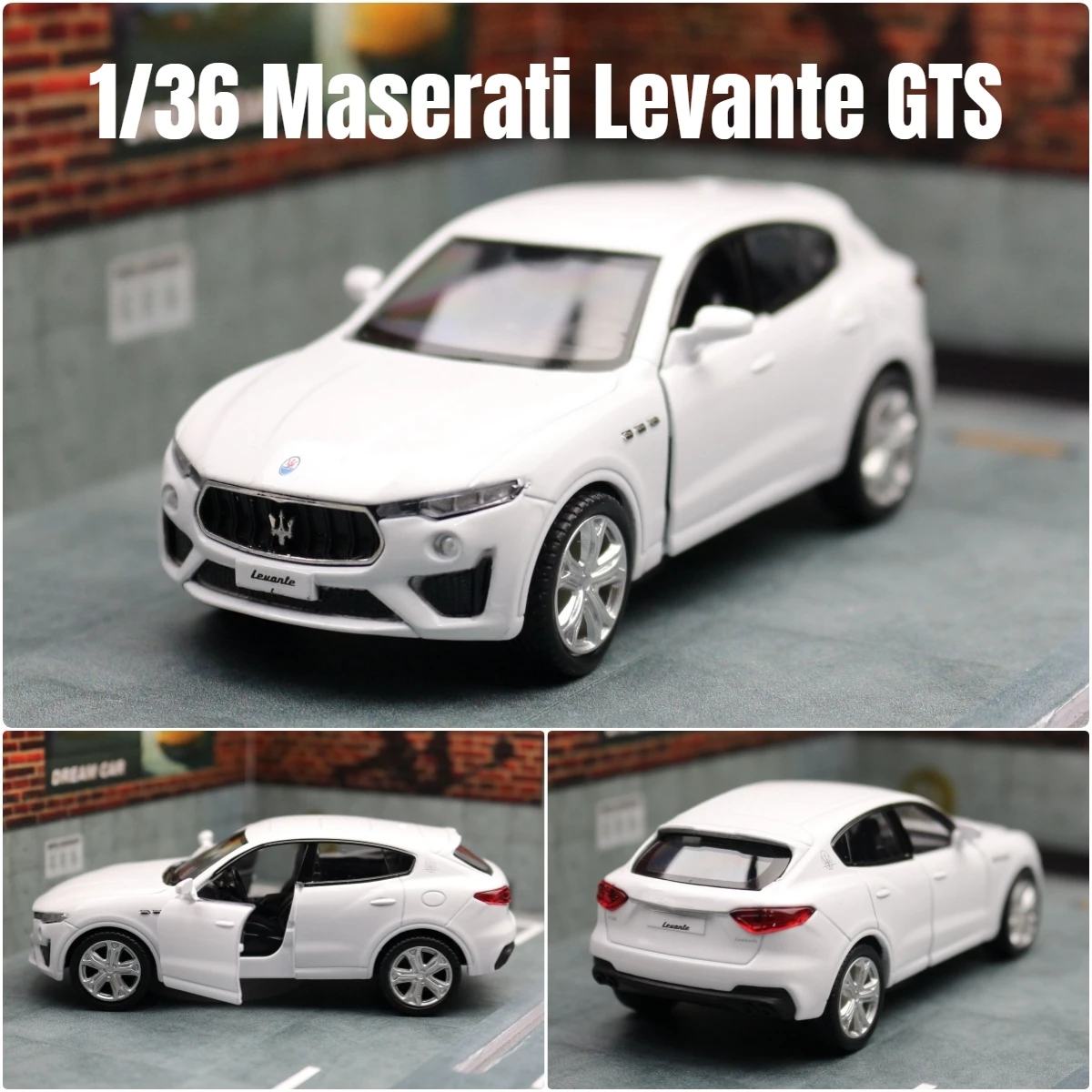 1/36 Maserati Levante GTS SUV Spielzeugauto Modell für Kinder RMZ CiTY 5'' Diecast Sport Miniatur Pull Back Collection Geschenk für Kind