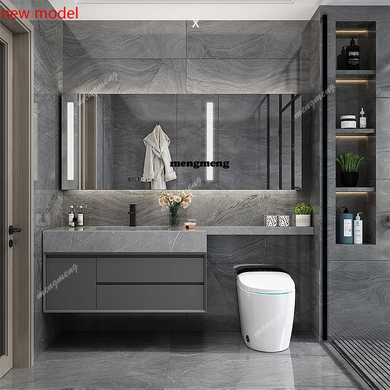 

H134Large Nordic Lighting Bathroom Cabinet Modern Mirror Hotel Home Bathroom Cabinet Toilet Meuble Salle De Bain Home Furniture