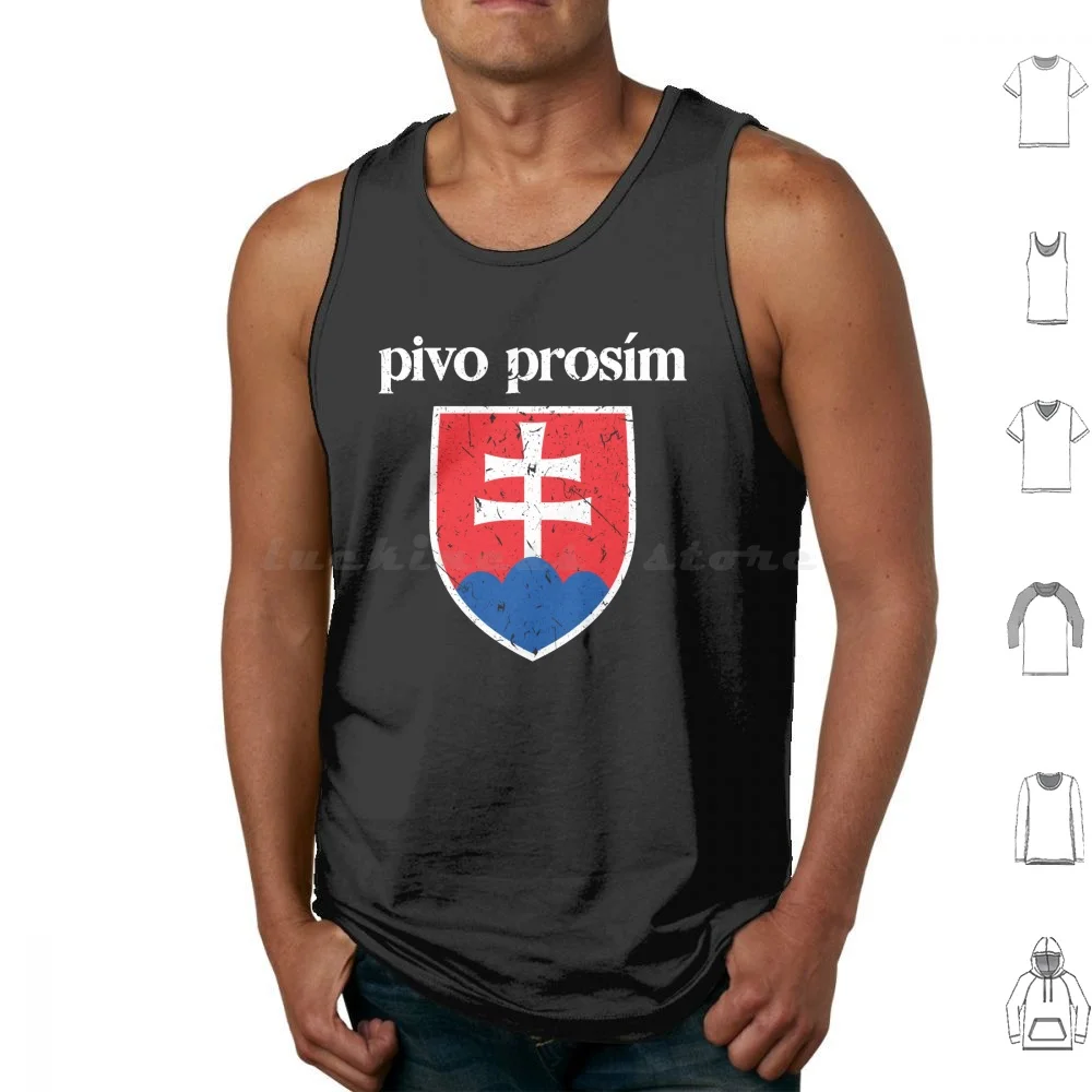 Beer Please Slovak Slovakia Flag Pride Pivo , Prosím Tank Tops Print Cotton Pivo Prosim Slovakia Slovak Beer Please