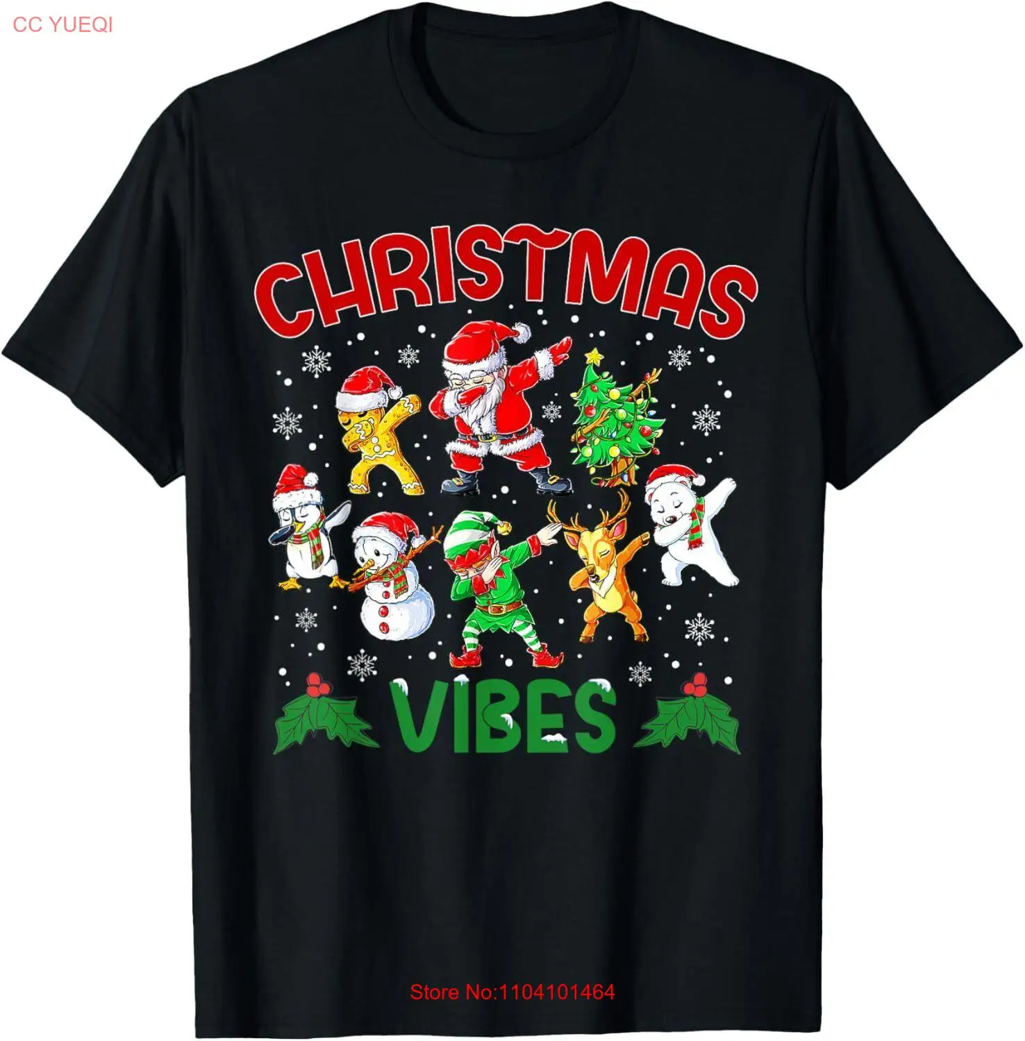 

Christmas Vibes Boys Girls Christmas Dabbing Santa Snowman T-Shirt Hoodie