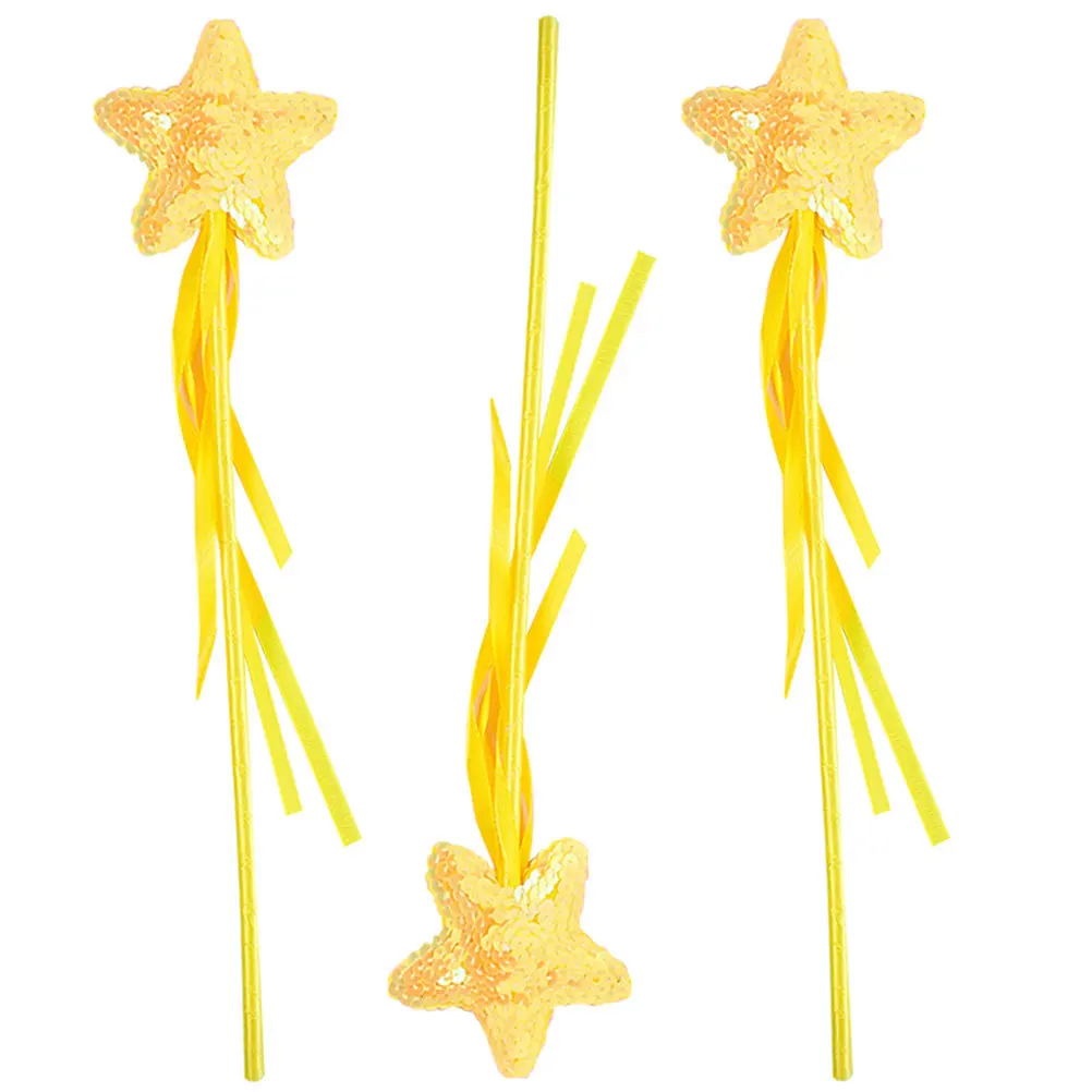 

3 шт., звездообразные волшебные палочки, дизайн ленты, декоративные креативные детские реквизиты для косплея, вечерние волшебные палочки для девочек