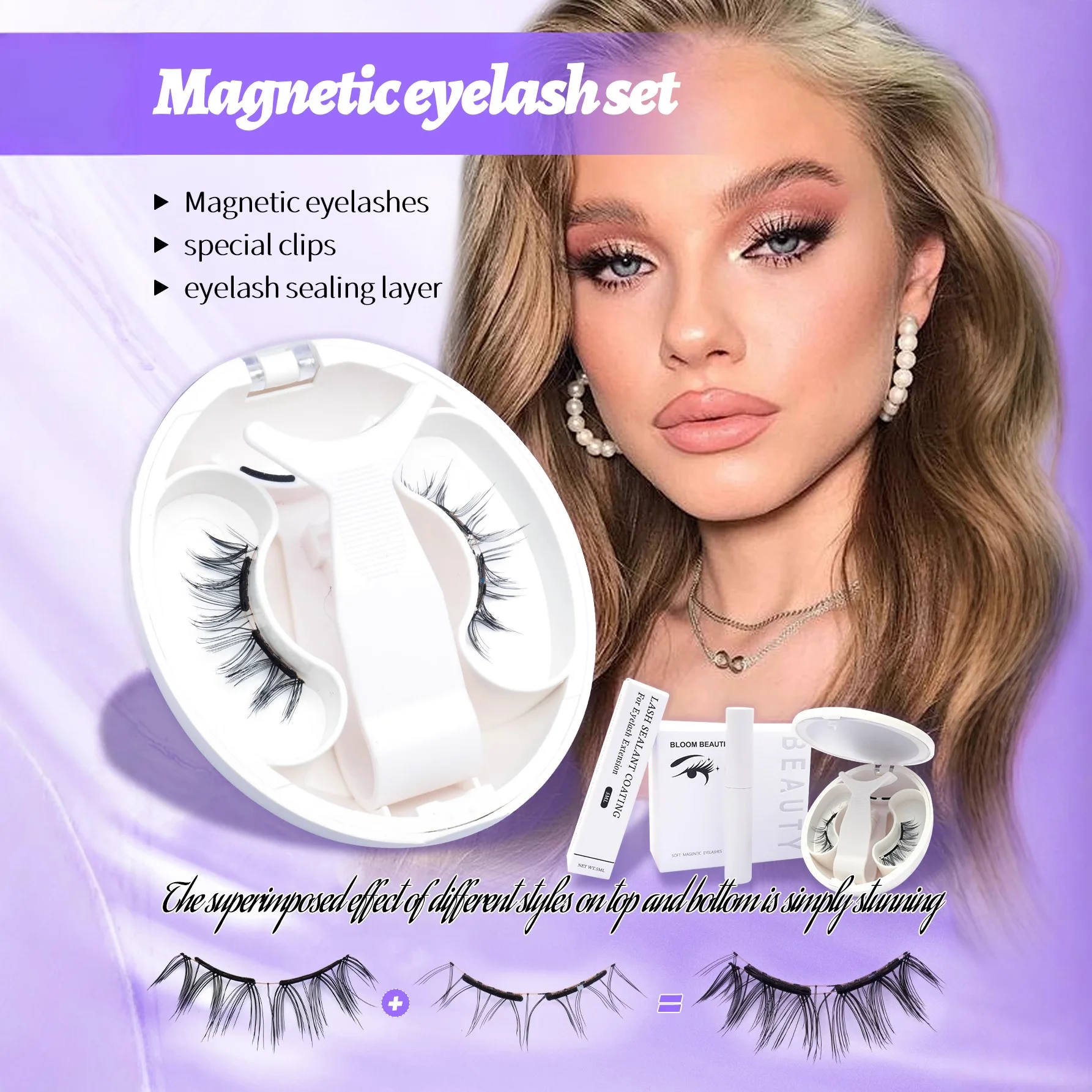 Soft Magnetic Suction False Eyelashes, Natural Eyelashes, Glue-free and Unloading, Reuse Magnetic Attraction