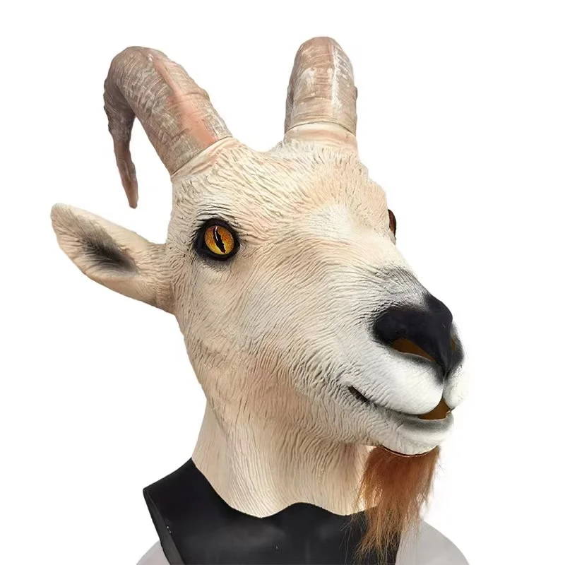 Goat mask-Goat Antelope Animal Head Mask Novelty Halloween Costume Party Latex Animal Mask Full Head Ball Attire Mask