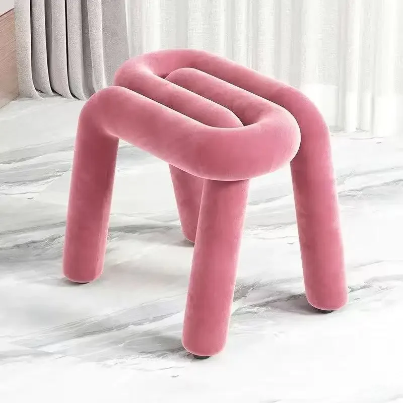 Dressing Chair Makeup Flannel Stool Luxury Comfortable Chair for Dressing Table Livingroom Clothing Store Modern Design image 2