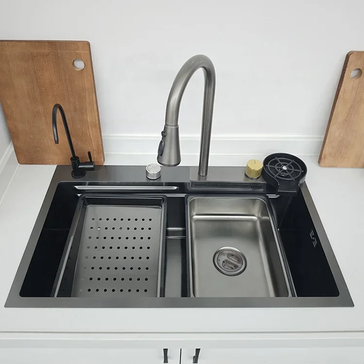 

# Fregadero De Cocina Smart Black Corner Basin Commercial Ss Stainless Steel Manufacturers Outdoor Luxury Waterfall Kitchen Sin