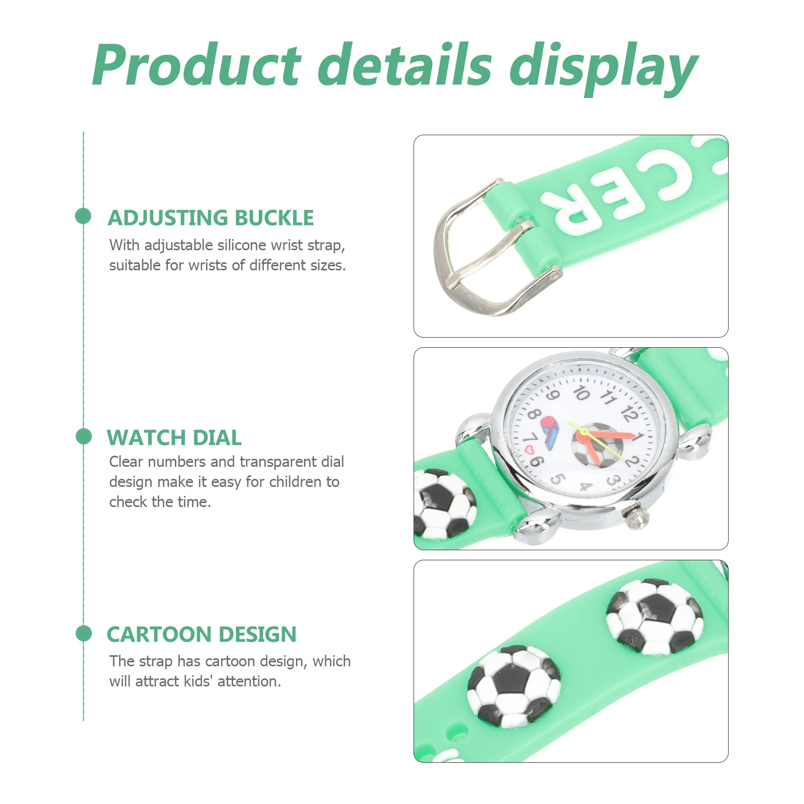 

Children Silicone Wristwatch Cartoon Strap Breathable Soft Comfortable Clear Number Dial Kids Student Watch Durable Holiday