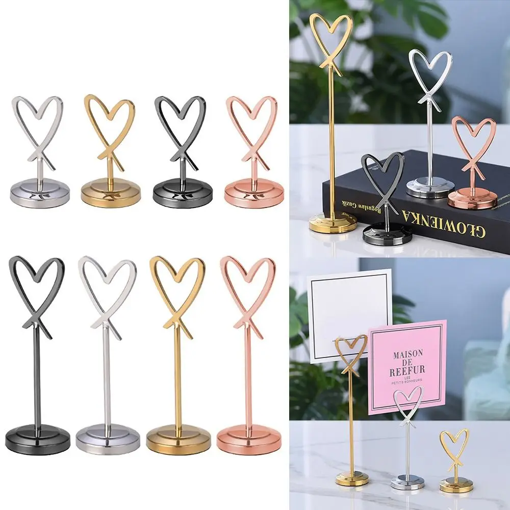 Inch Heart-Shaped Table Number Holder Desktop Decoration Party Supplies Photo Clip Card Holder Paper Stand Note Clamp