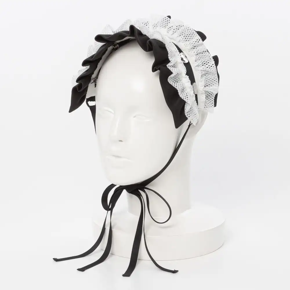 Lolita Japanese Elegant Hair Band Lace Stitching Sweet Girl Heart Studs Frill Head Dress Women\'s Hair Accessories Lace Hairband
