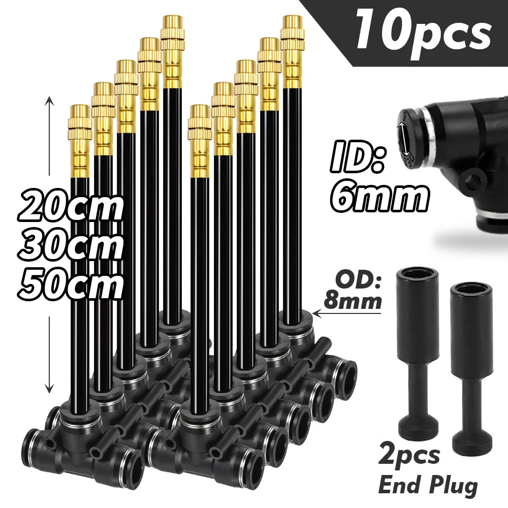 20/30/50cm 360 °   Bend Brass Misting Nozzles 6/8/10/12mm Quick Connect Tuinirrigatie Auto Watering Verstelbare Verstuiver Sproeier
