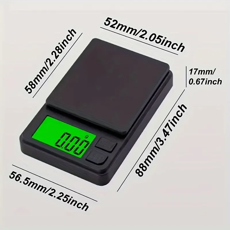 500g High Precision Mini Digital Pocket Scale Jewelry Scale Portable LCD Backlight Electronic Scale Weighing Tool