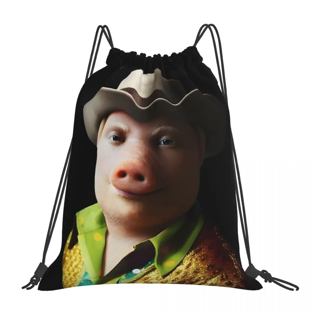 

John Pork Party Backpacks Multi-function Portable Drawstring Bags Drawstring Bundle Pocket Storage Bag Book Bags For Travel