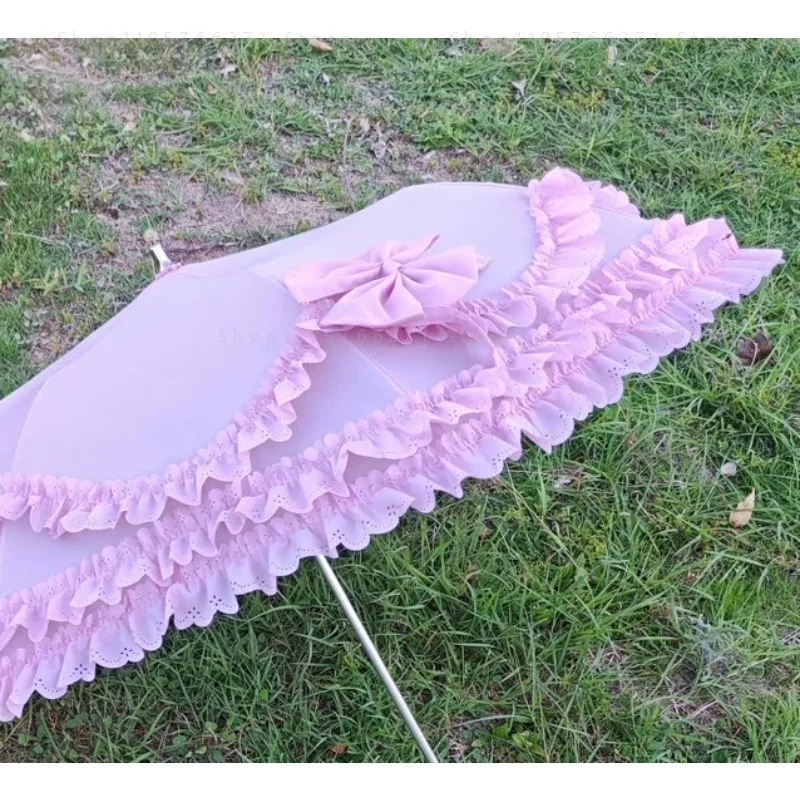 [Contract Cross] Original Dark Gothic Lolita Pagoda Umbrella Sunscreen Vinyl Umbrella