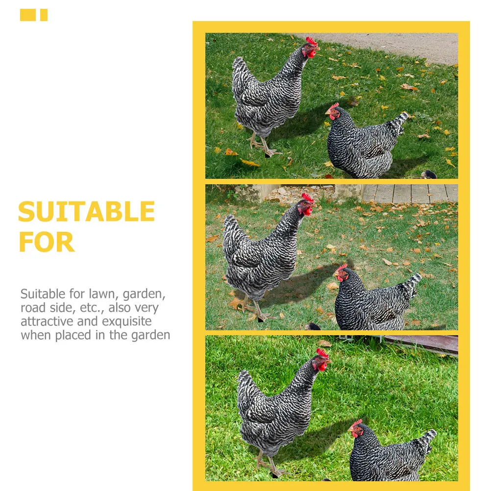 

3 Pcs Simulation Chicken Yard Decorations Outdoor Ornaments Garden Animal Statues outside Mother