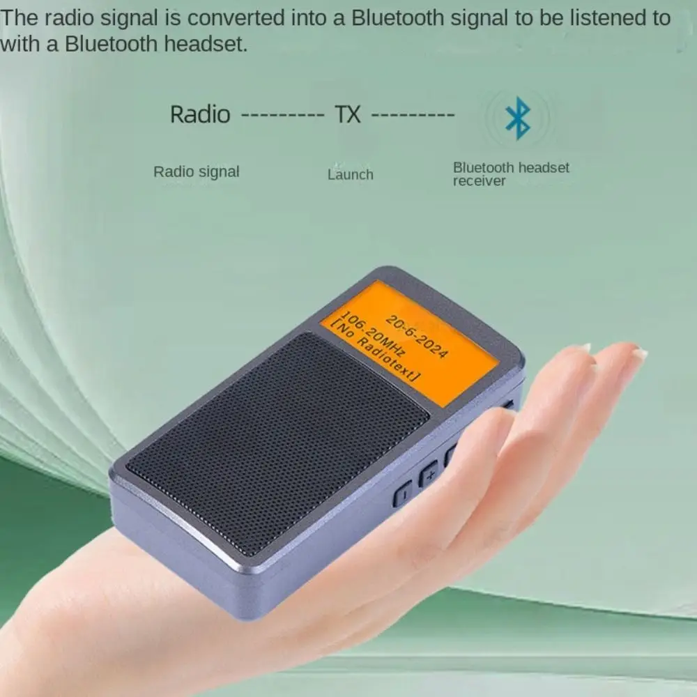 Multifunktionaler tragbarer Mini-Bluetooth-Radio-Musik-Player, eingebauter Lautsprecher, DSP, FM, Stereo-Radios, Wecker, wiederaufladbar