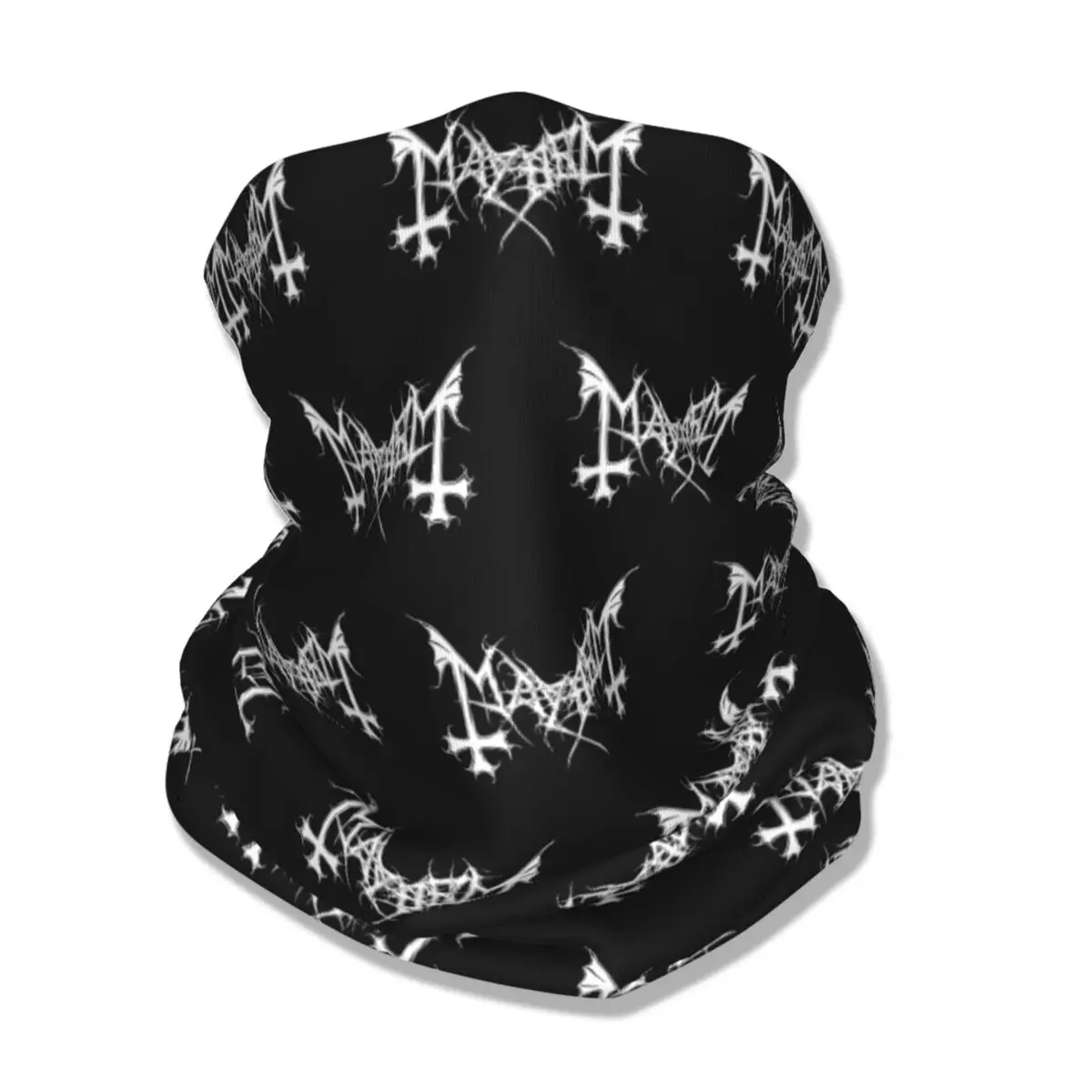 Mayhem Logo Bandana Neck Cover Printed Rapper Death Band Wrap Scarf Multifunctional Face Mask Running Unisex Adult Windproof