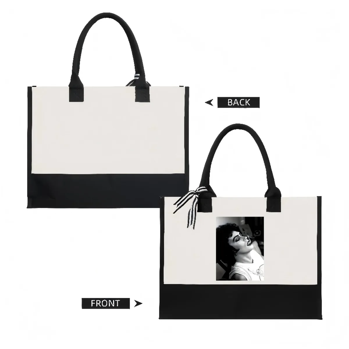 2026 جديد وصول الموضة العملي واسعة قابلة لإعادة الاستخدام حمل حقيبة نمط طباعة 2 لهجة الثقيلة حقيبة كتف كبيرة ل أ #2