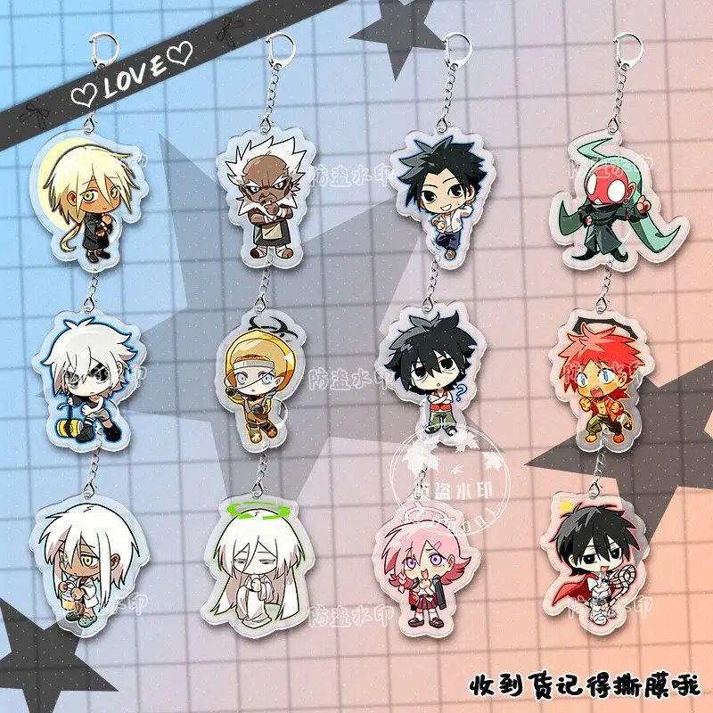 False Memory Anime KeyChain Guan Chao Fang Tang Bai Zhong Men Key Chain for Women Cartoon Figure Acrylic Keyring Pendant Gifts